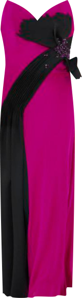 Women's Contrast Bow Detail Crepe Gown