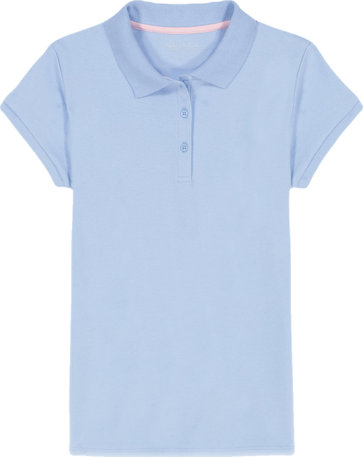 Big Girls Short Sleeve Interlock Polo Shirt