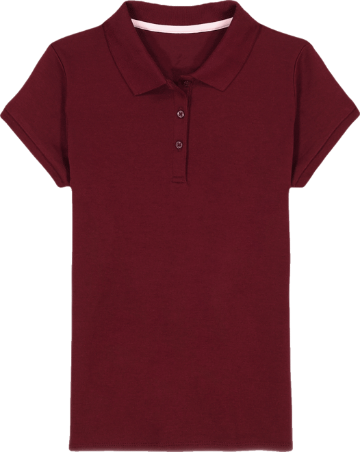 Big Girls Short Sleeve Interlock Polo Shirt