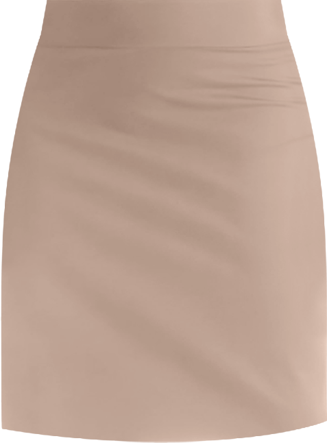 Petite Solid Color Elastic Waist Knee Length Pencil Skirt