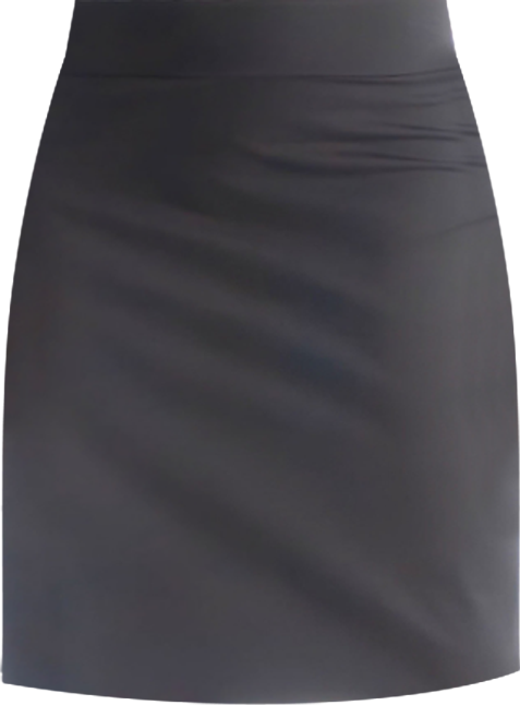 Petite Solid Color Elastic Waist Knee Length Pencil Skirt