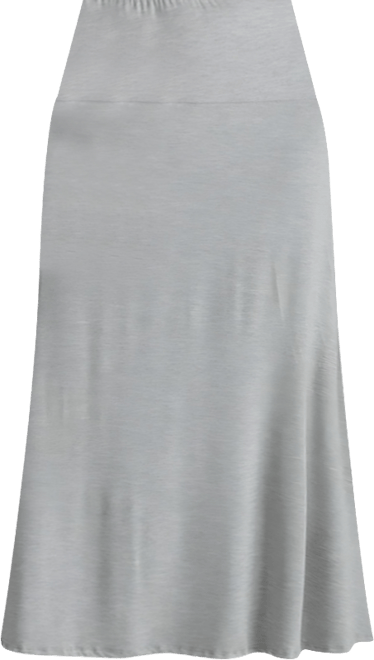 Petite Elastic Waist Solid Color Maxi Skirt