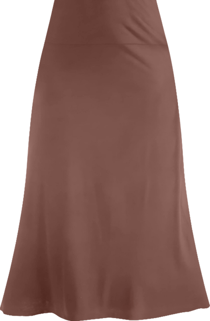 Petite Elastic Waist Solid Color Maxi Skirt