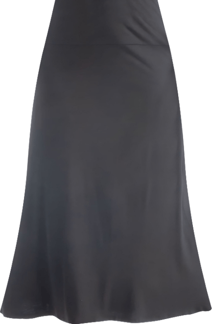 Petite Elastic Waist Solid Color Maxi Skirt