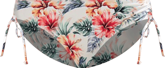 Women's Tropical Print Mid Rise Bikini Swimsuit Bottom