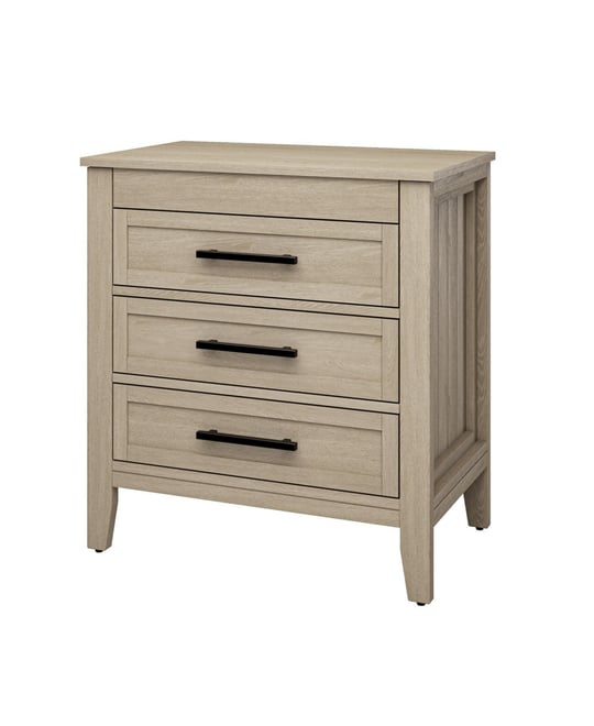 Theresa Transitional 3-Drawer Nightstand with Hidden Pull-out Drawer