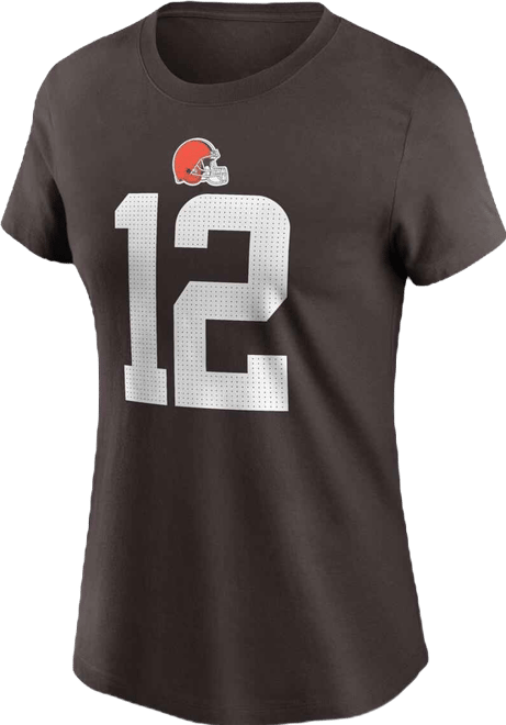 Women's Shedeur Sanders Brown Cleveland Browns 2025 Nfl Draft Name Number T-Shirt
