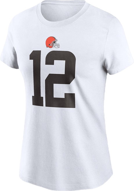 Women's Shedeur Sanders White Cleveland Browns 2025 Nfl Draft Name Number T-Shirt