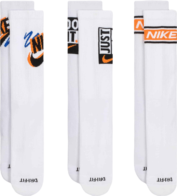 Nike Everyday Plus ถุงเท้าข้อยาว (3 คู่)