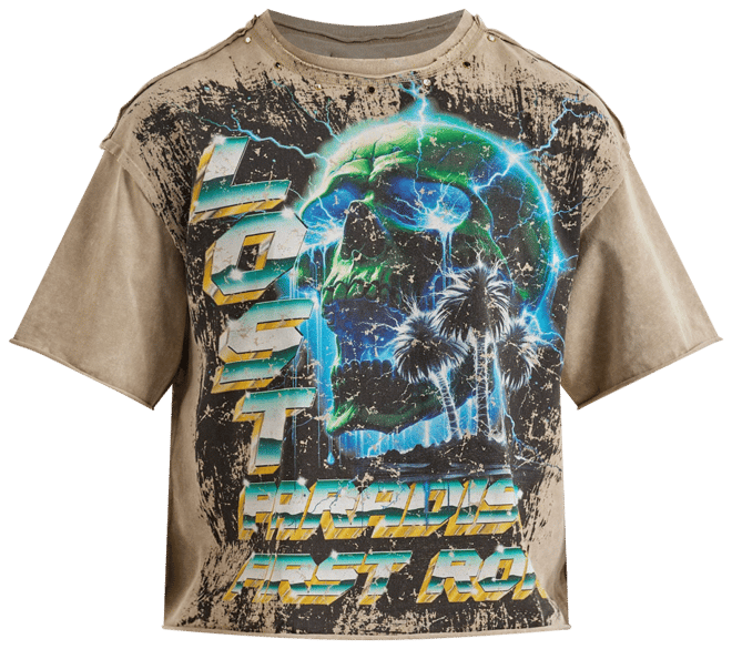 First Row Peace Cropped Rhinestone Tee