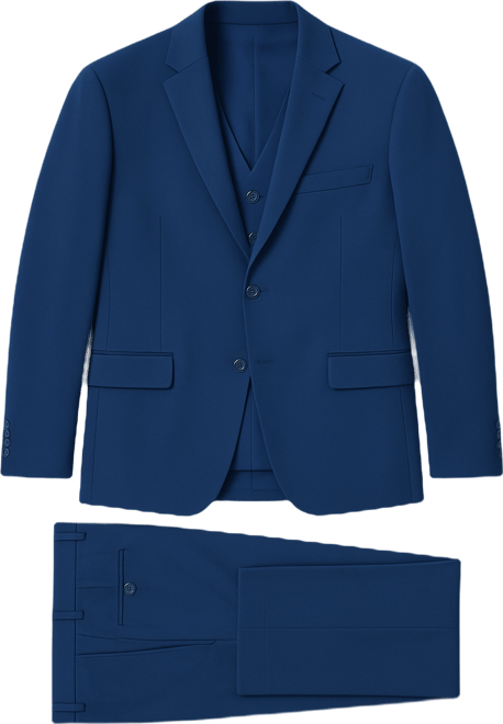 Big & Tall Hybrid-Fit 3pc Notch Lapel Suit Set, Jacket Vest and Pants