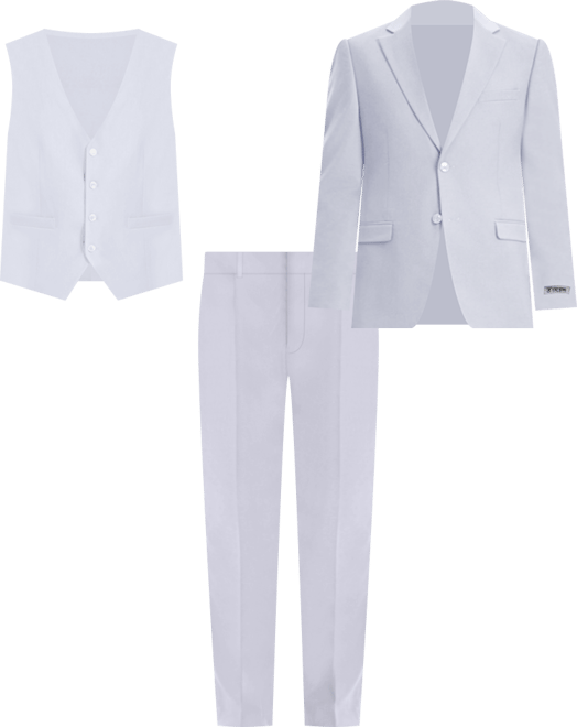 Men's Hybrid-Fit 3pc Notch Lapel Suit Set, Jacket Vest and Pants