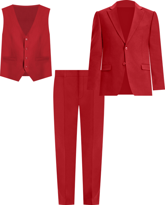 Men's Hybrid-Fit 3pc Notch Lapel Suit Set, Jacket Vest and Pants
