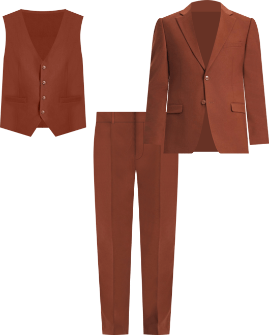 Men's Hybrid-Fit 3pc Notch Lapel Suit Set, Jacket Vest and Pants