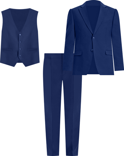 Men's Hybrid-Fit 3pc Notch Lapel Suit Set, Jacket Vest and Pants