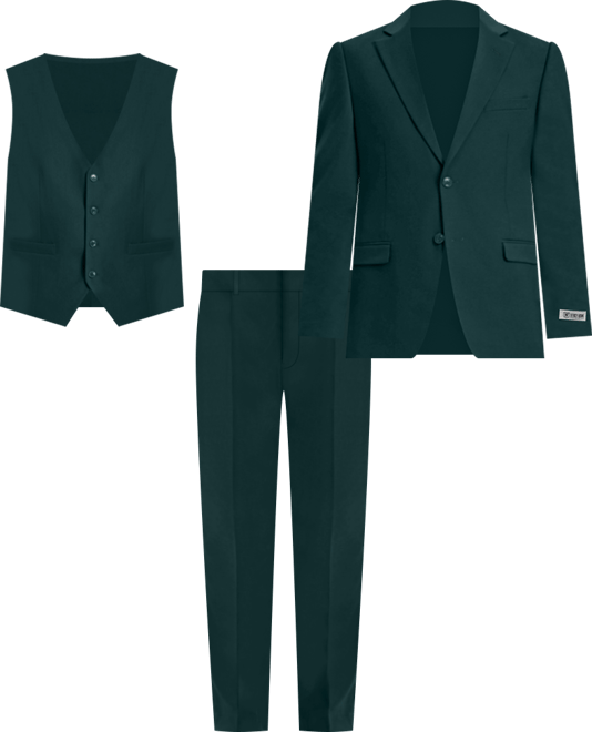 Men's Hybrid-Fit 3pc Notch Lapel Suit Set, Jacket Vest and Pants