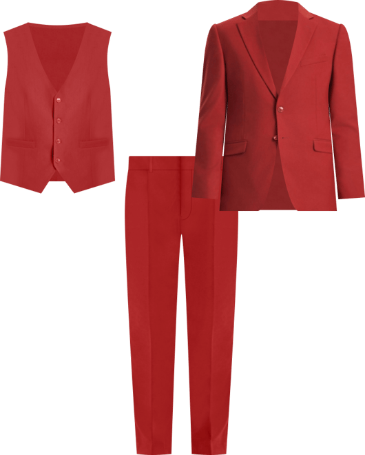 Men's Hybrid-Fit 3pc Notch Lapel Suit Set, Jacket Vest and Pants