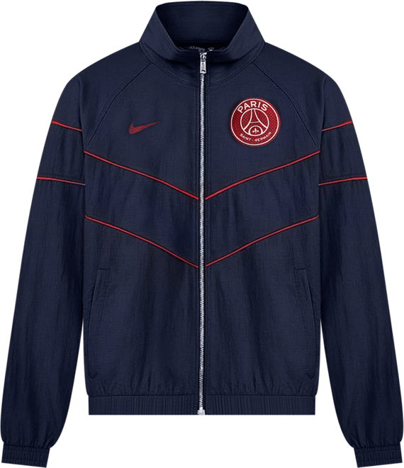 París Saint-Germain Windrunner Chaqueta de fútbol de tejido Woven con cremallera completa y protección UV Nike - Mujer