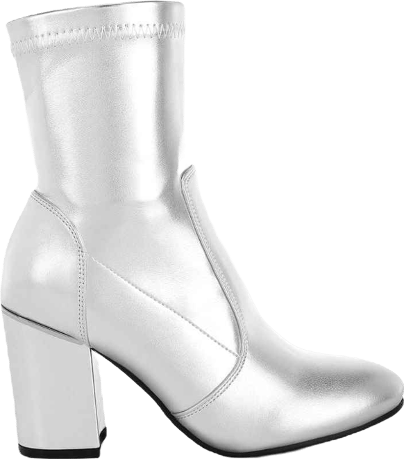 Tirana Metallic Pleather Sock Boots Women