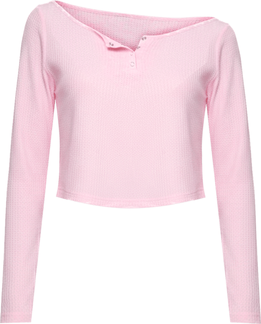 Women's Teddy Cropped Waffle Top