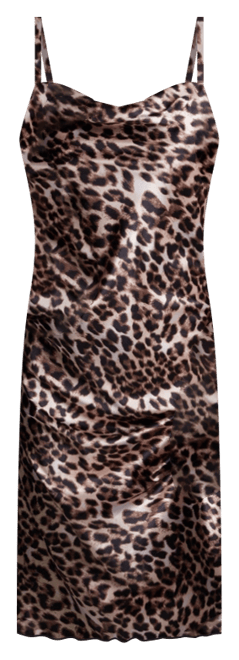 Women's Print Satin Cowl Midi Dress