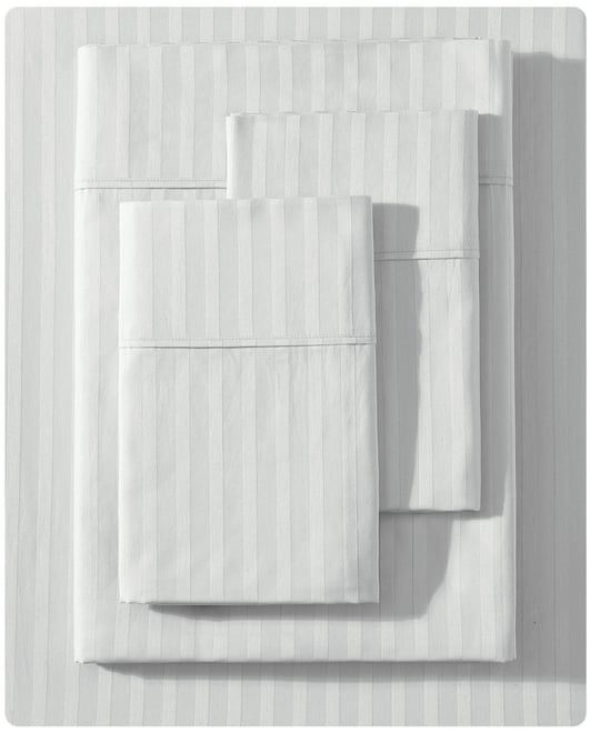 Dobby Stripe 290-Thread Count Cotton 4-Pc. Sheet Set, Queen
