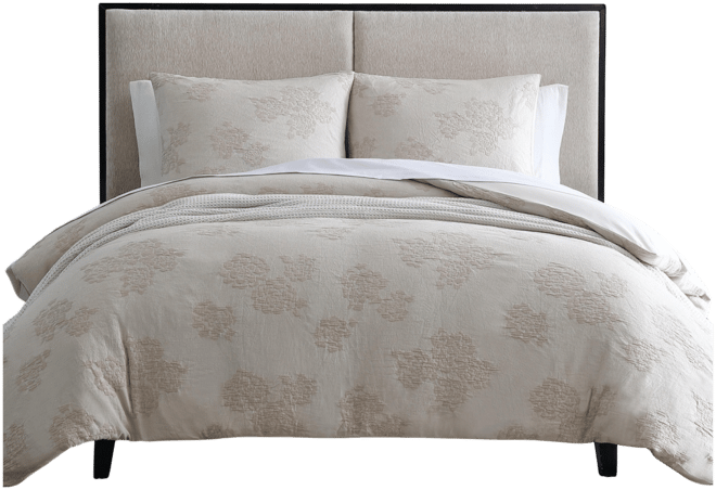 Roses Cotton Jacquard 3-Pc. Duvet Cover Set, King