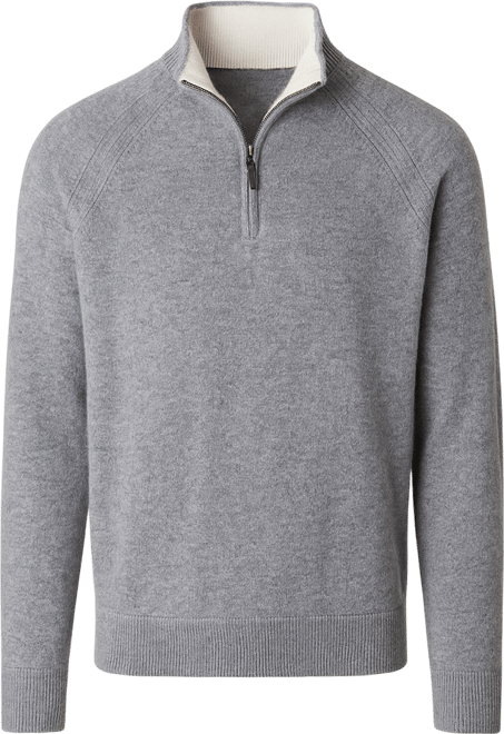 Men's Itch-Free Cashmere Quarter-Zip Sweater with Soft Inner Lining