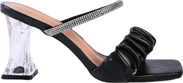 Date Look Clear Heel Rhinestone Sandals Women