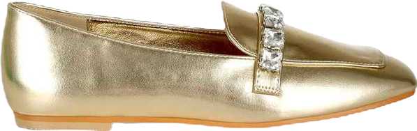 Celosia Metallic Diamante Strap Loafers