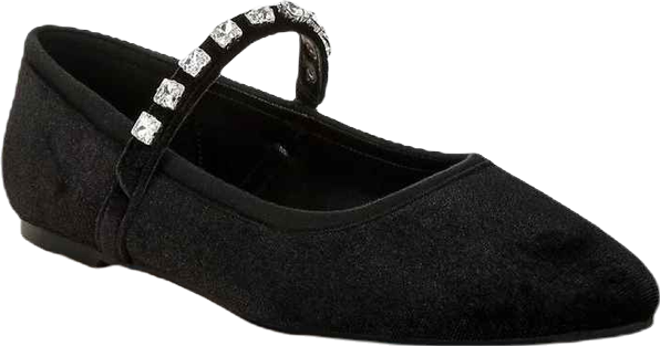 Aralia Velvet Mary Jane Ballerinas