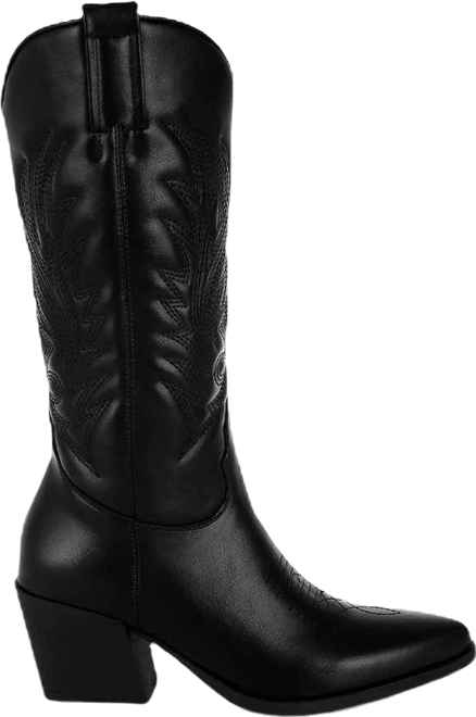 Saguaro Faux Leather Long Cowboy Boots Women