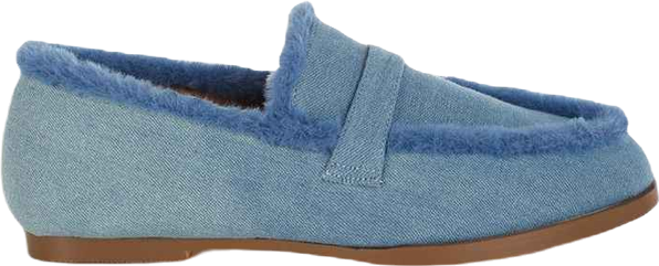 Nivena Fur Detail Denim Loafers