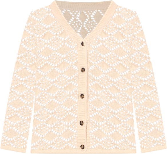 Plus Size Pointelle Cotton Cardigan