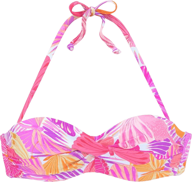 Women's Butterfly Print Bandeau Bikini Swimsuit Top Bra Sizing