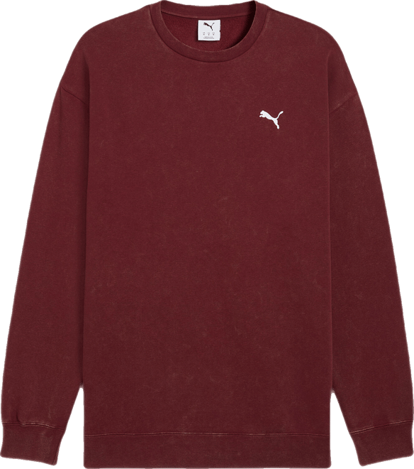 PUMA Elevated Essentials Acid Wash Crew Neck Fleece Sweatshirt