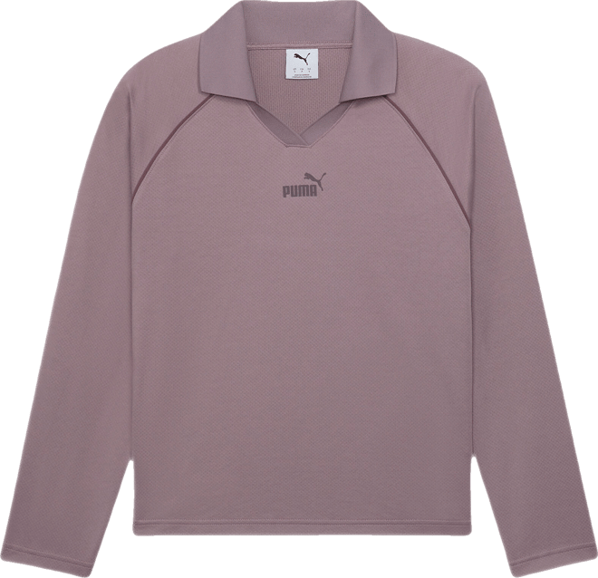 PUMA Essentials Animal Print Long Sleeve Polo Shirt