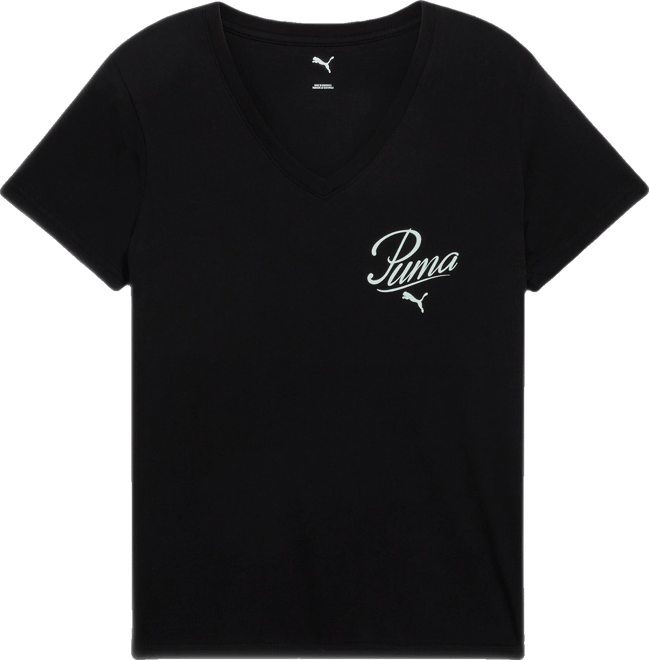 PUMA Essentials Script V-Neck T-Shirt