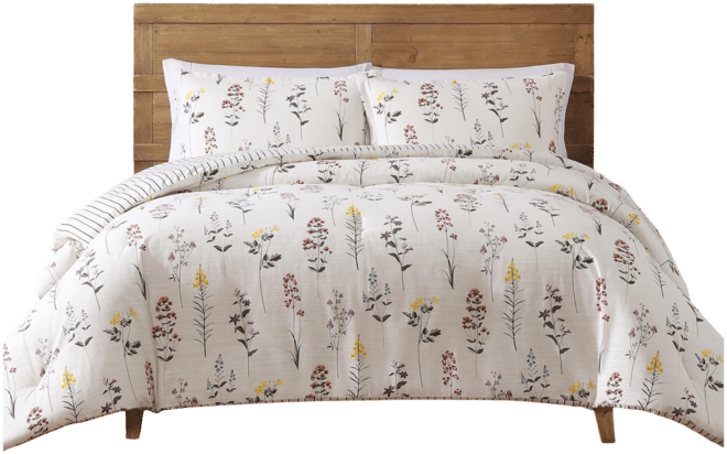 Wildflower Cotton Reversible 3-Pc. Comforter Set, King