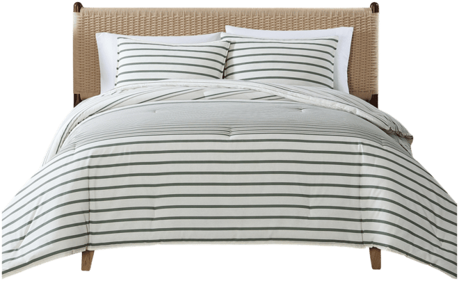 Cooper Stripe Cotton Reversible 3-Pc. Comforter Set, King
