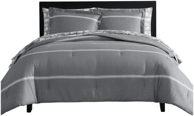 Chevron And Stripes Microfiber Reversible 7-Pc. Comforter Set, King