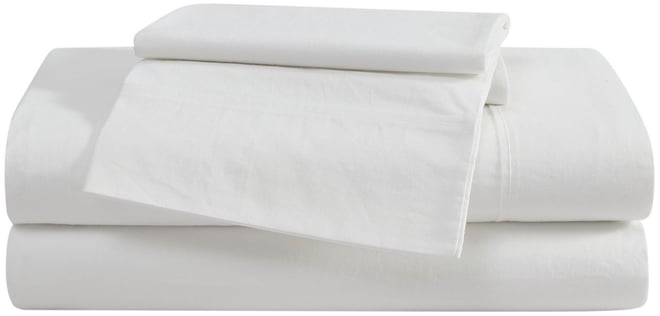 Solid Brushed 180-Thread Count Cotton Percale 4-Pc. Sheet Set, Queen