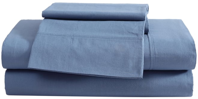 Solid Brushed 180-Thread Count Cotton Percale 4-Pc. Sheet Set, Queen