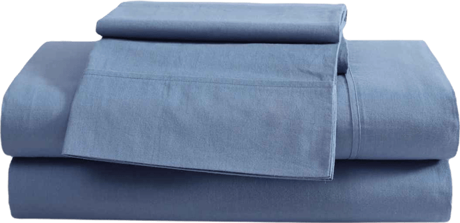 Solid Brushed 180-Thread Count Cotton Percale 4-Pc. Sheet Set, Full