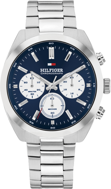 Men's Chronograph Silver Tone Stainless Steel Bracelet Watch, 40mm