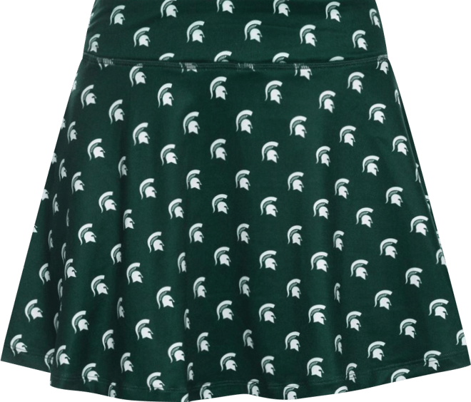 Women's Green Michigan State Spartans All-Over Print Flowy Skort