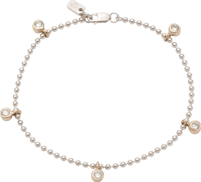 Cubic Zirconia Sterling Silver Flex Bracelet