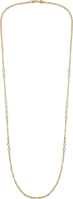 Gold Tone Long Station Necklace