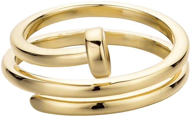 Gold Nail Double Wrap Ring