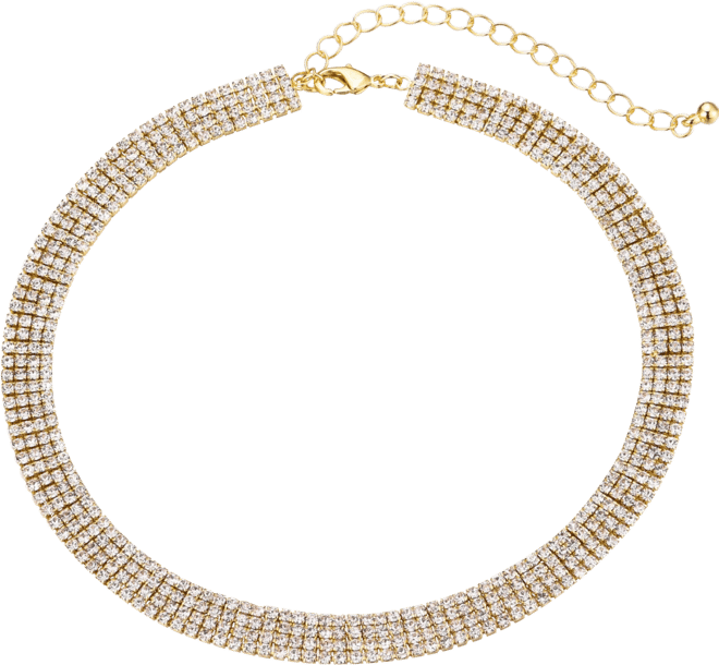 Gold Crystal Adjustable Choker Necklace